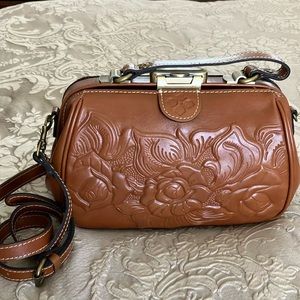 Patricia Nash Genuine Leather Tooled Handbag